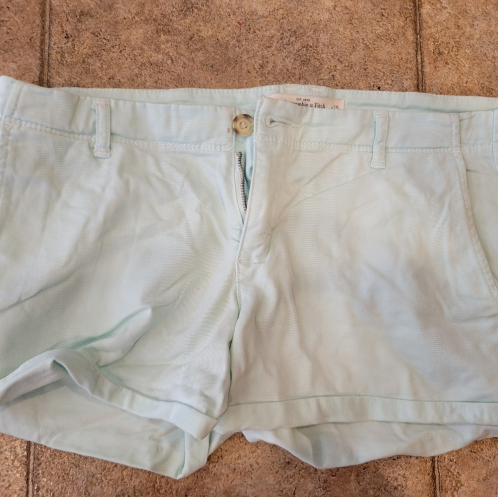 Size 8 Abercrombie Mint Green Denim Shorts
